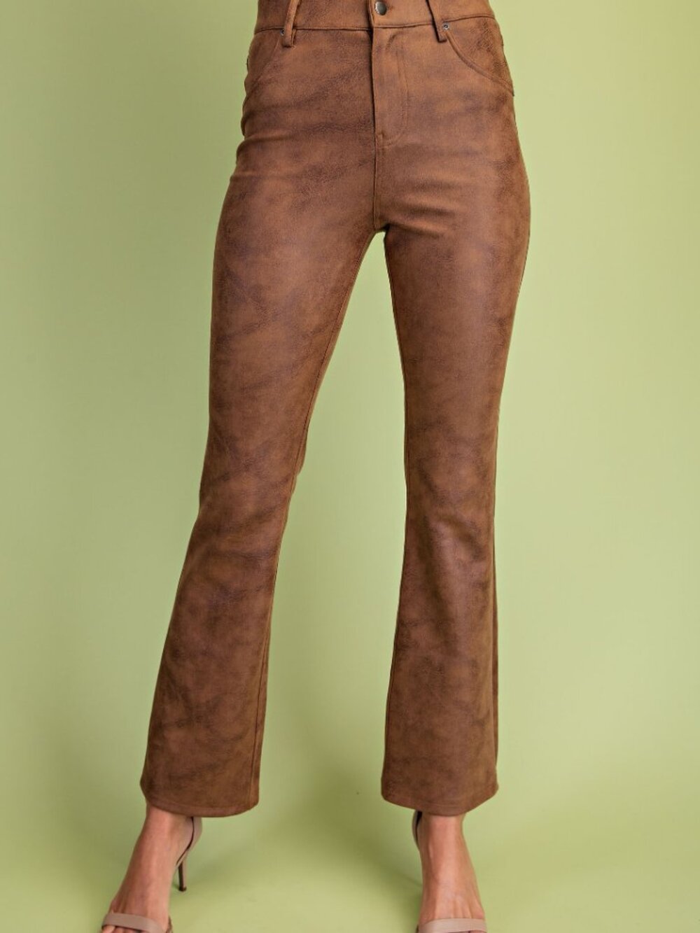 Gigio's Faux Suede Bootcut Cropped Pants